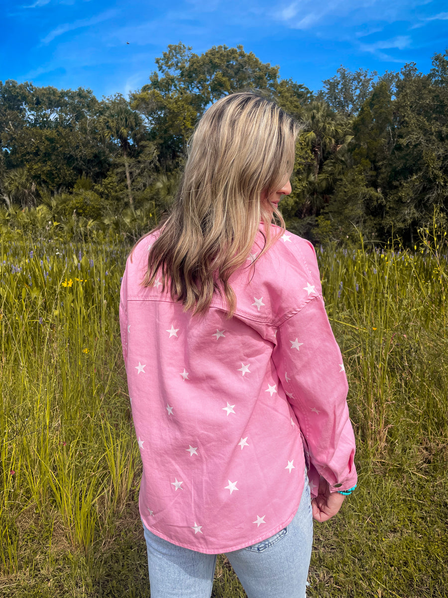 Pink Starburst Denim Jacket