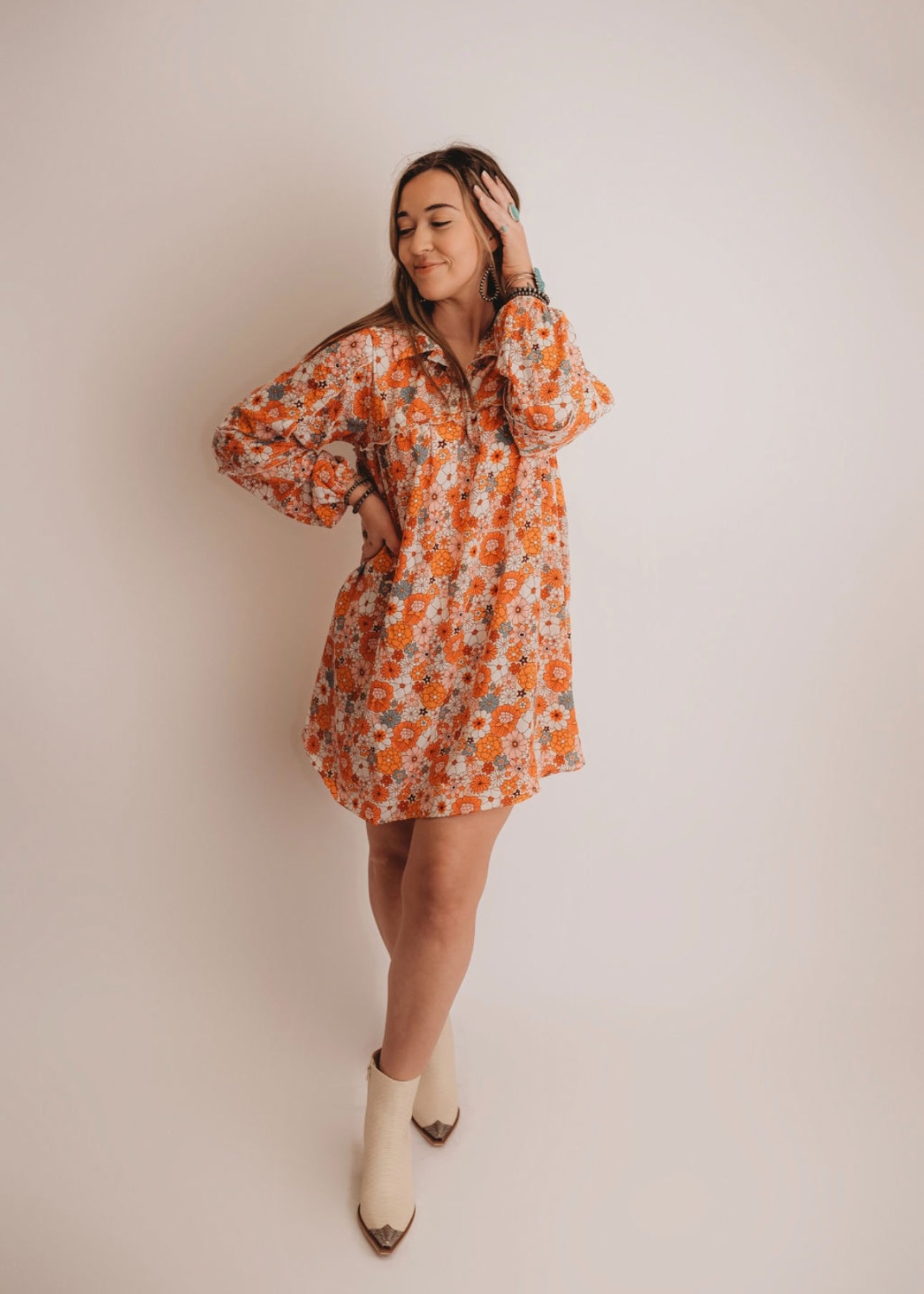 Orange Blossom Shift Dress