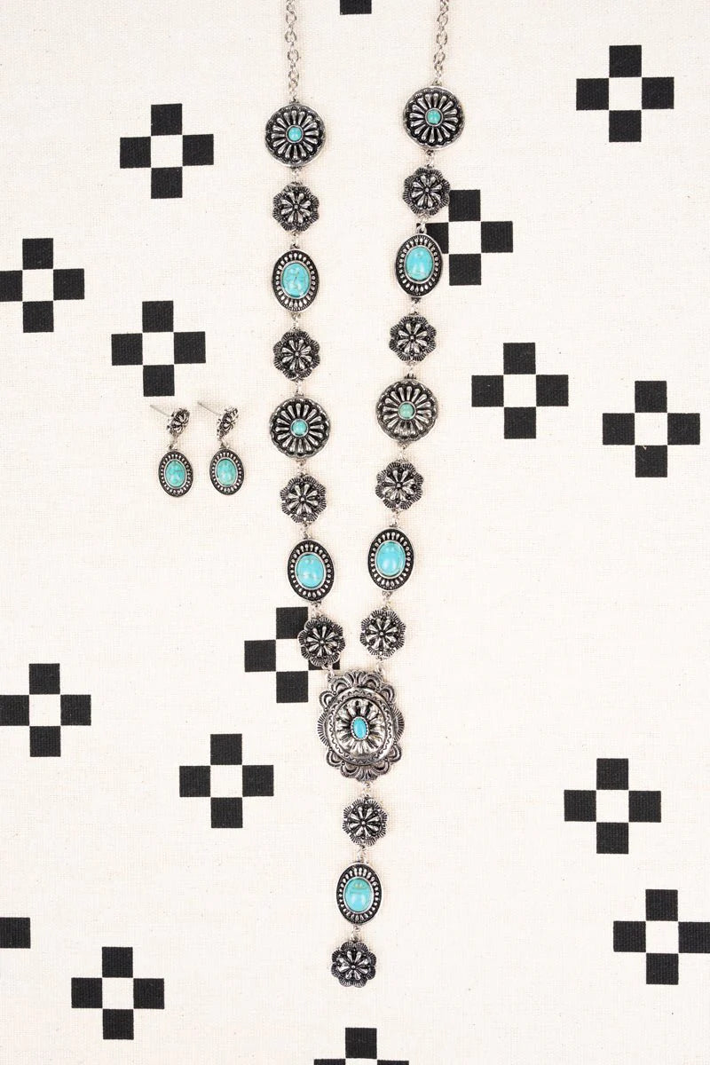 Concho Necklace + Earrings